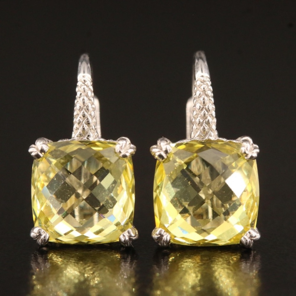 Judith Ripka Yellow Sapphire Drop Earrings